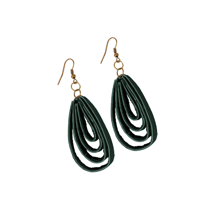 4 Loop Earrings in Emerald