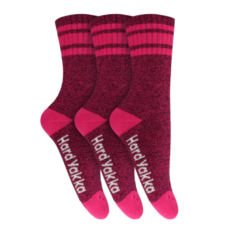 6 Pairs X Hard Yakka Womens Bamboo Work Socks Pink Marle