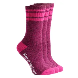 6 Pairs X Hard Yakka Womens Bamboo Work Socks Pink Marle