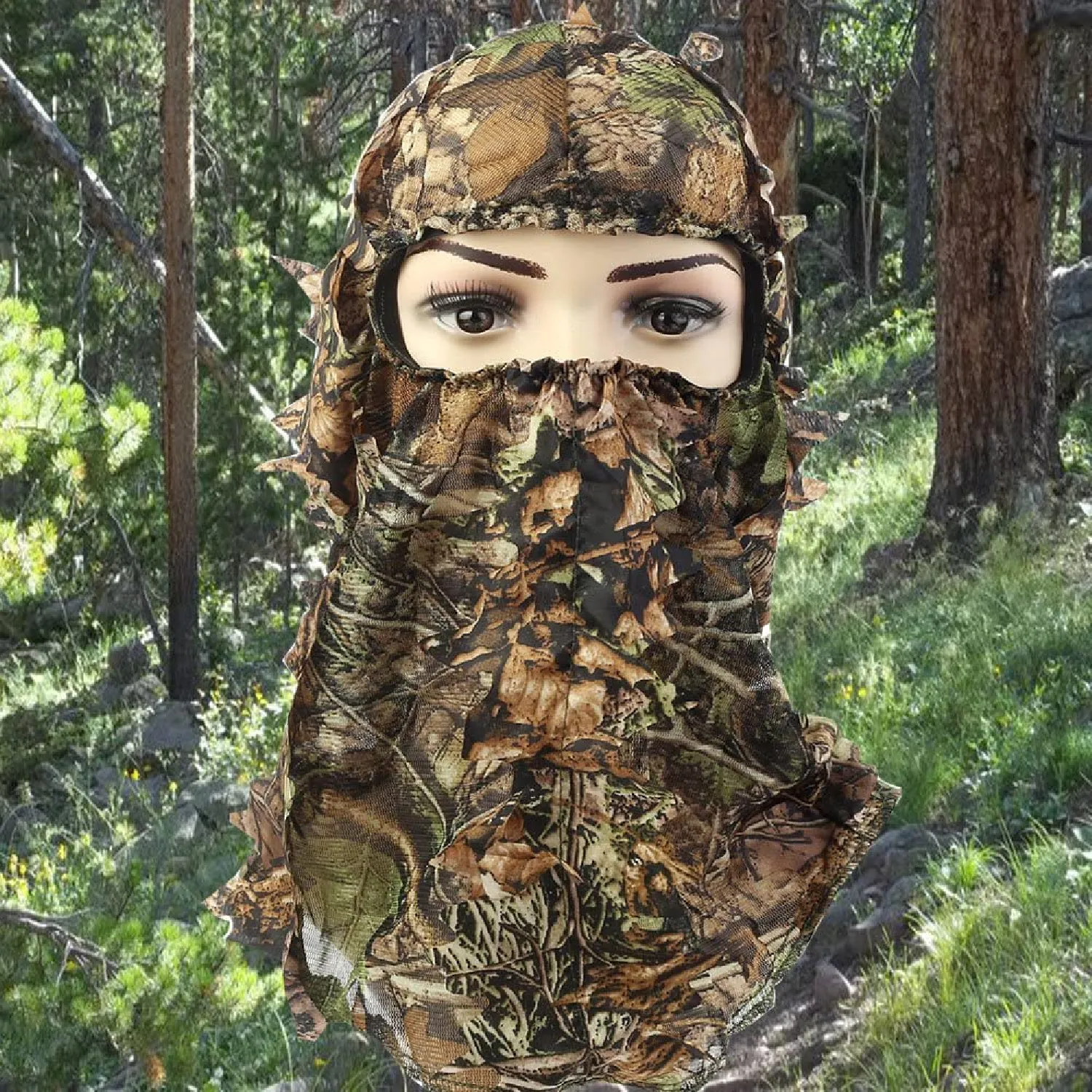 ABCAMO Ghillie Camouflage Leafy Hat Full Face Mask