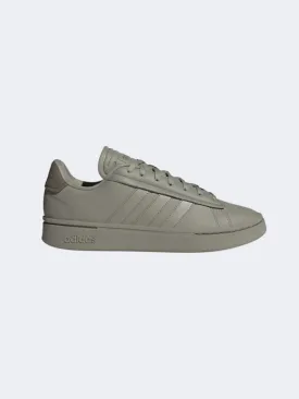 Adidas Grand Court Alpha Men Sportswear Shoes Silver Pebble/ Olive