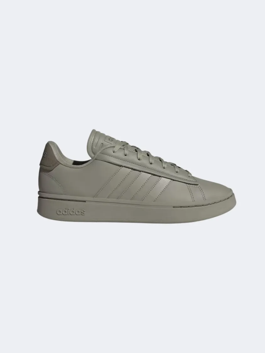 Adidas Grand Court Alpha Men Sportswear Shoes Silver Pebble/ Olive