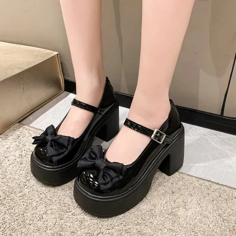 Aiertu Back  to school White Platform Heels Women Mary Jane Shoes Vintage Girls High Heel Platform Lolita Shoes Japanese Style College Student Shoes