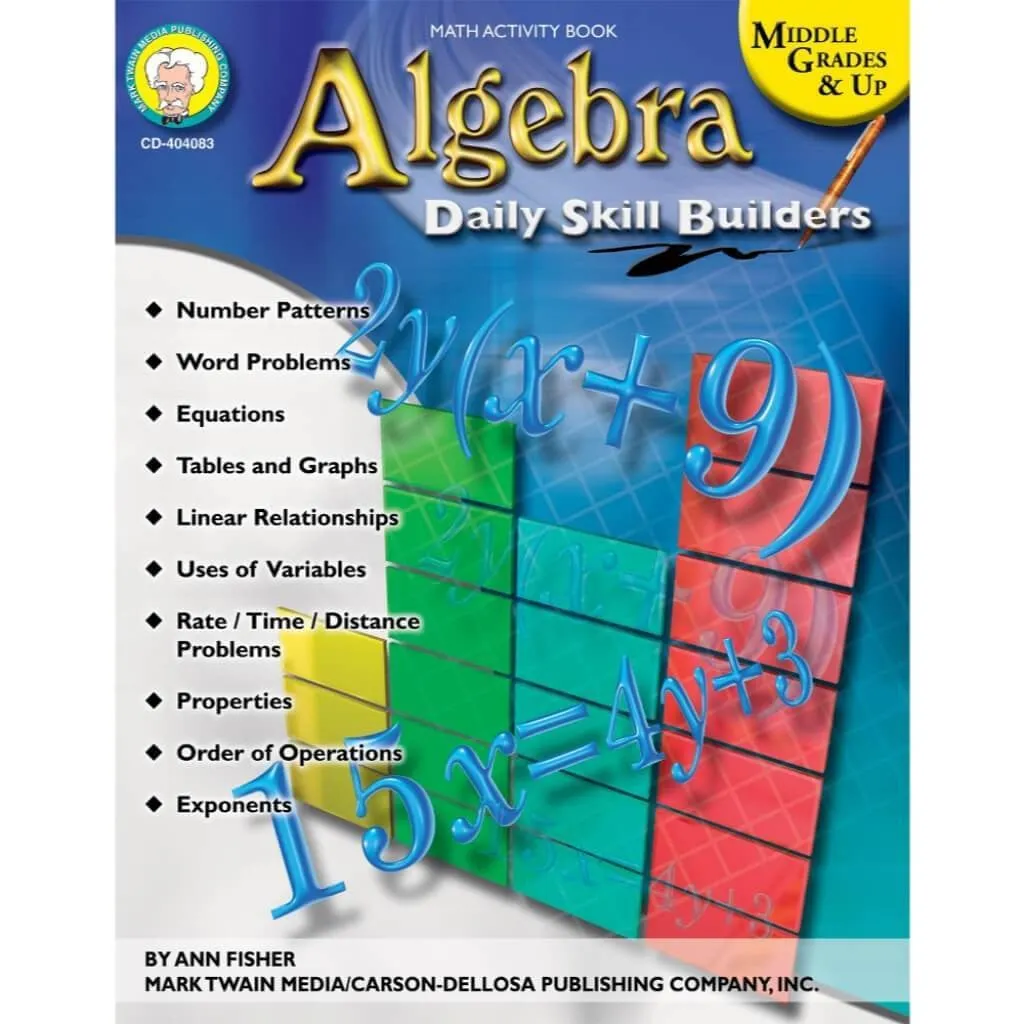 Algebra Daily Skill Builders Resource Book Grade 6-8