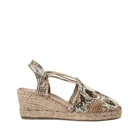 Animal Print Cotton Blend Wedge Espadrille for Women - Tania-MK