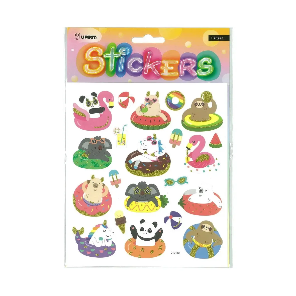 Animals in Floating Donuts Stickers