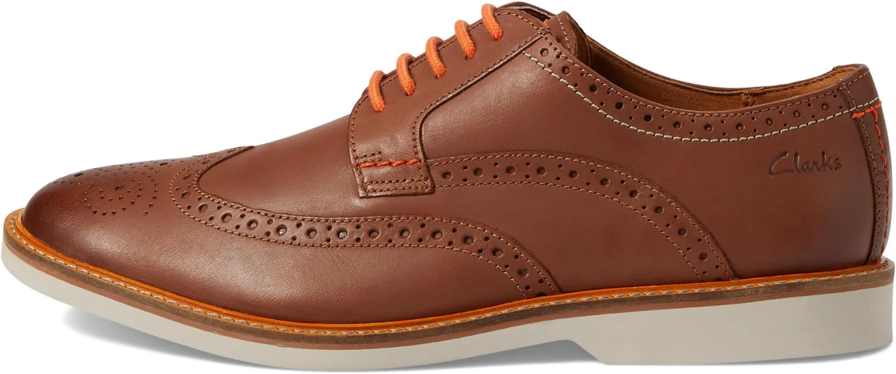 Atticus LT Limit Clarks Oxfords, Dark Tan Leather