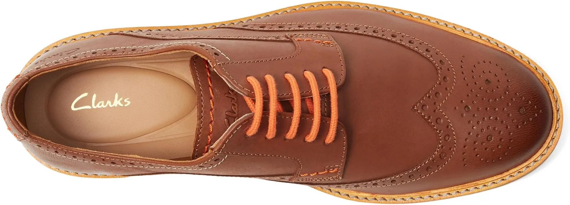 Atticus LT Limit Clarks Oxfords, Dark Tan Leather