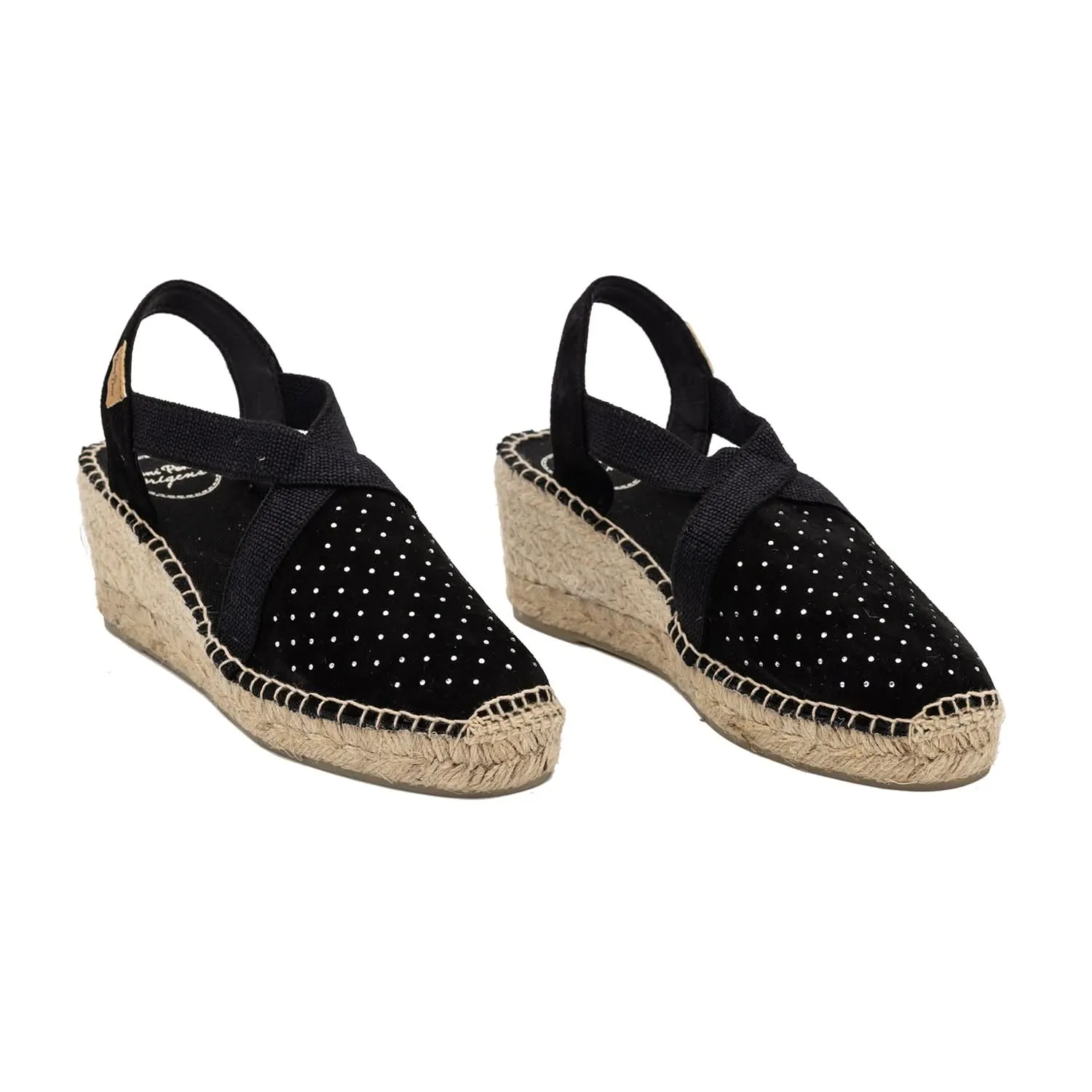 Basic Suede Leather Wedge Espadrille For Women - Terra-ST