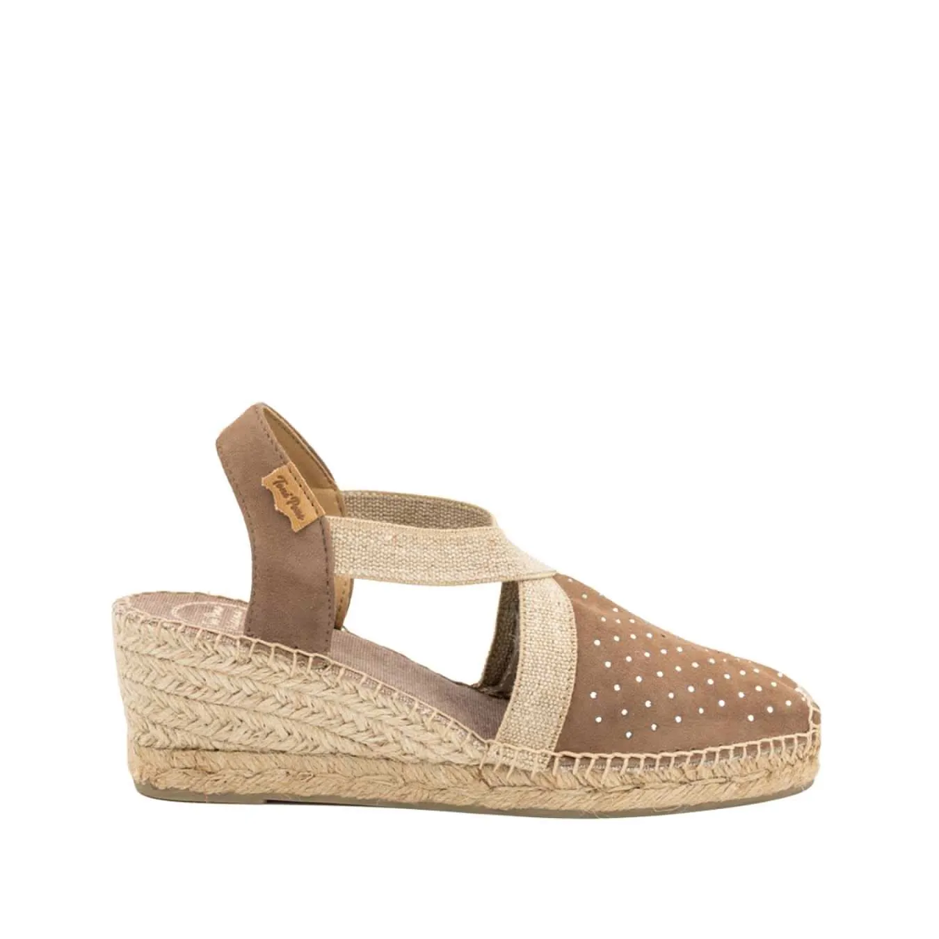 Basic Suede Leather Wedge Espadrille For Women - Terra-ST