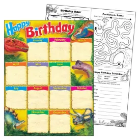 Birthday Discovering Dinosaurs Learning Chart