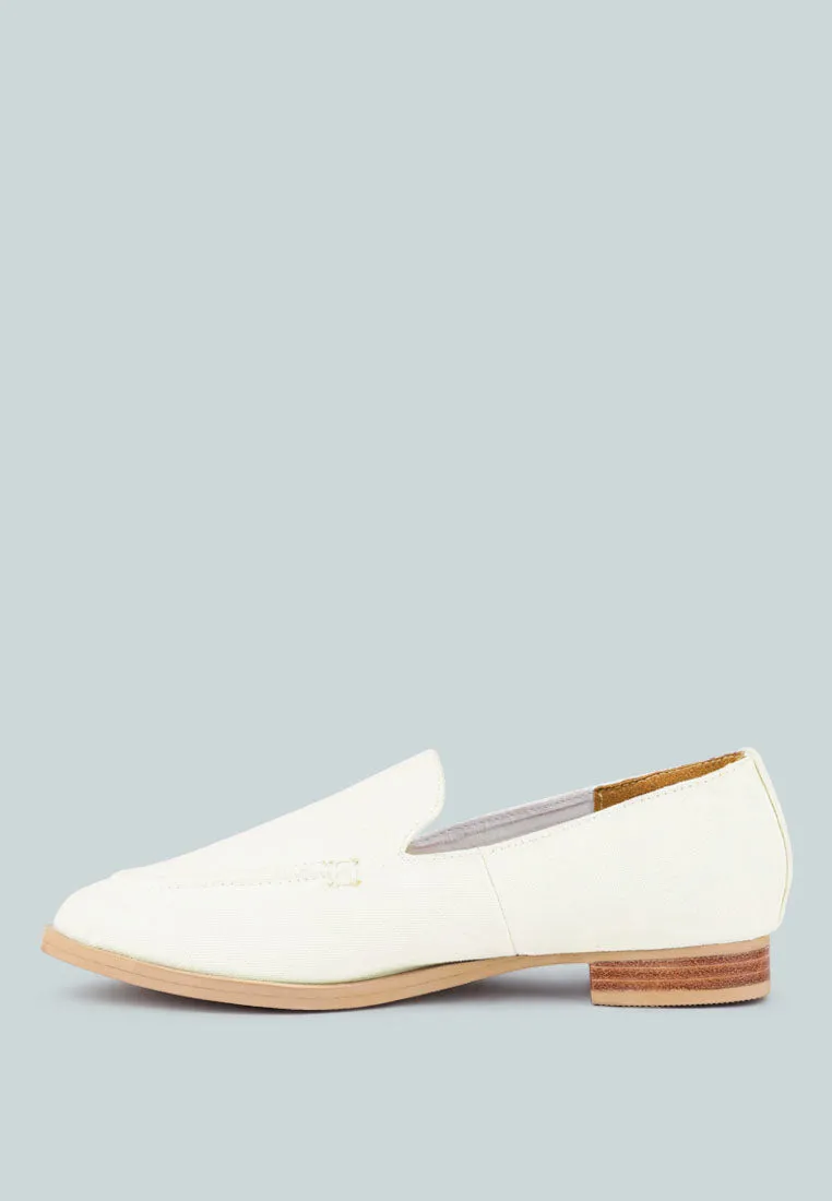 BOUGIE White Organic Canvas Loafers