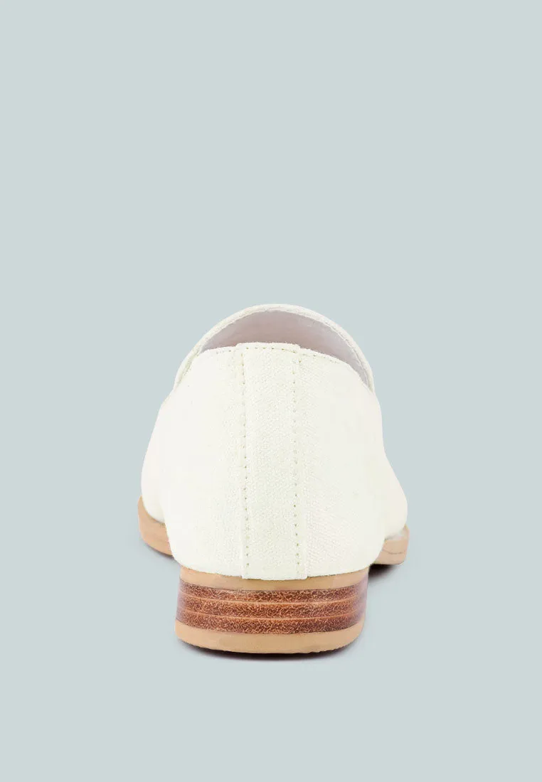 BOUGIE White Organic Canvas Loafers