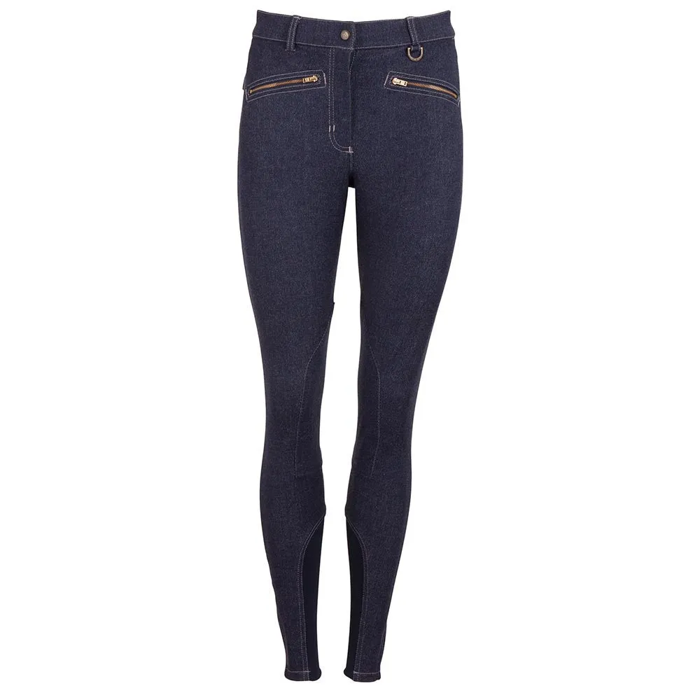 BR Equestrian Macy Knee Patch Denim Breeches - Women's