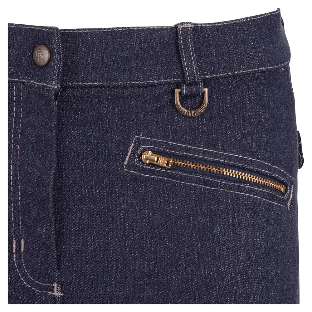 BR Equestrian Macy Knee Patch Denim Breeches - Women's