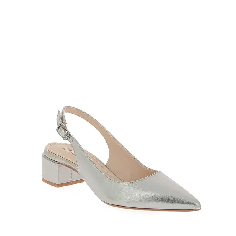 Brazilio 1470509 Pewter Slingback Heel