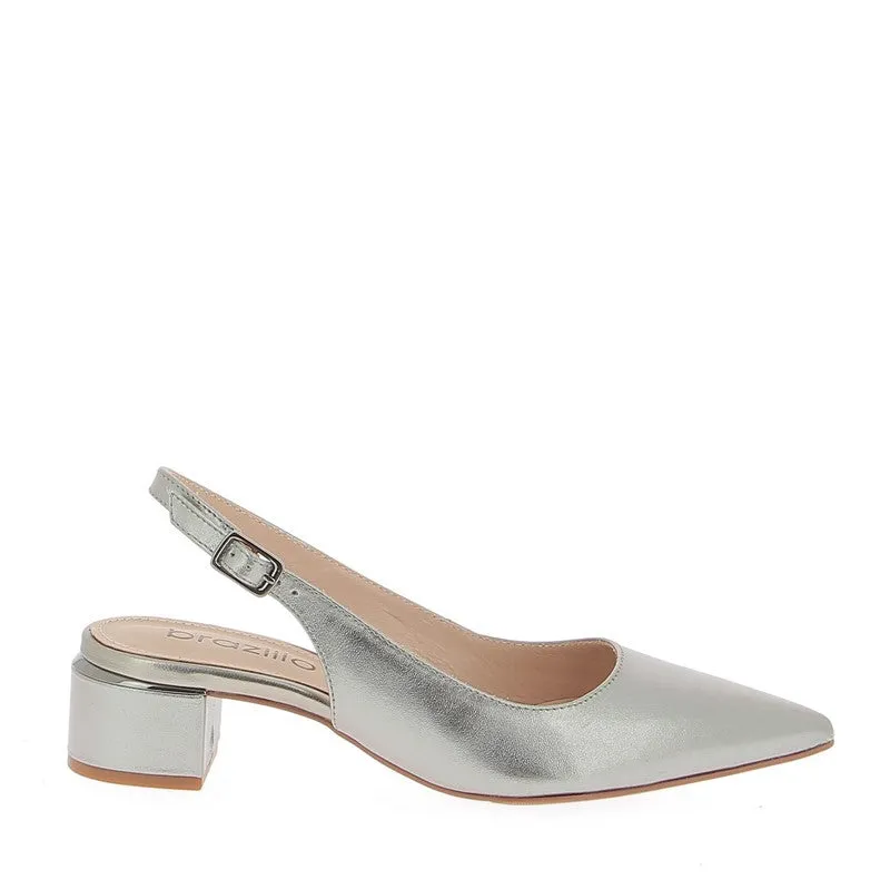 Brazilio 1470509 Pewter Slingback Heel