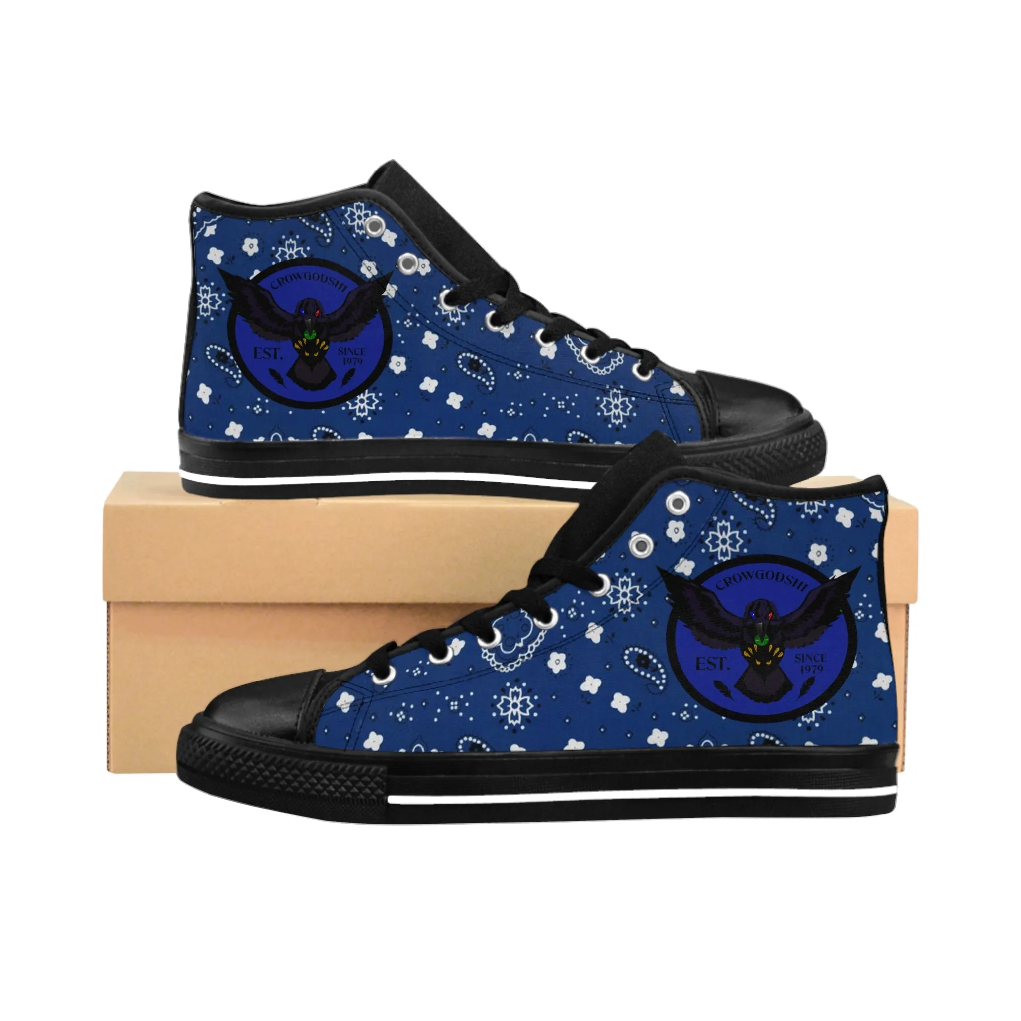 Crowgodshi Men's Blue Colors High-Tops