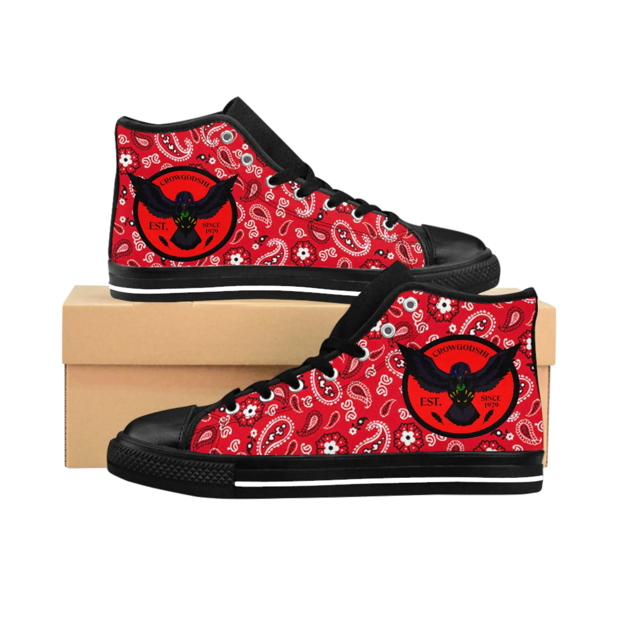 Crowgodshi Men's Red Colors High-Tops