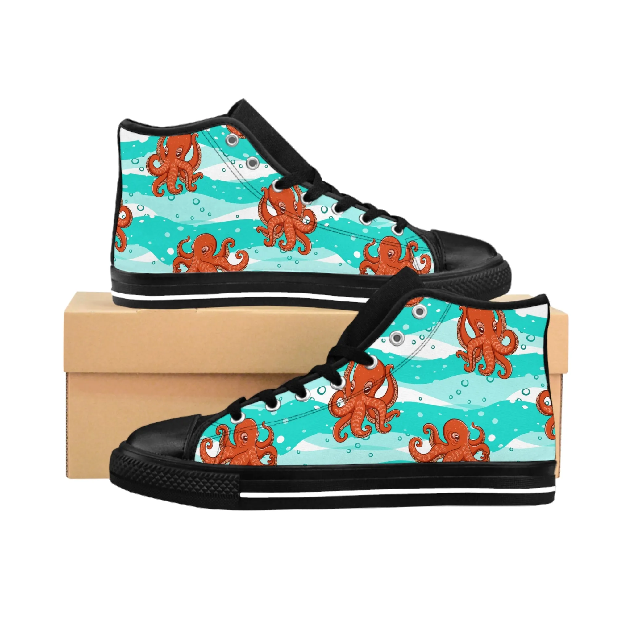 Cute Orange Octopus Women's Classic Sneakers