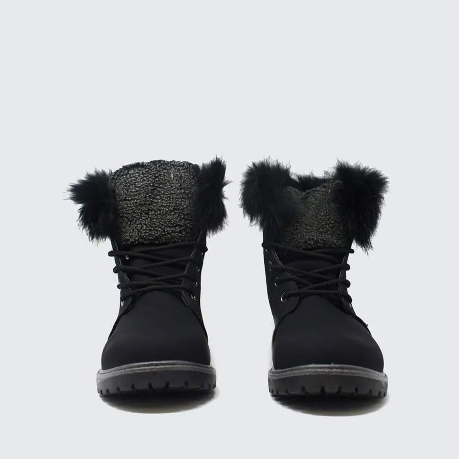 Daniella Fur Ankle And Tongue Ankle Boot