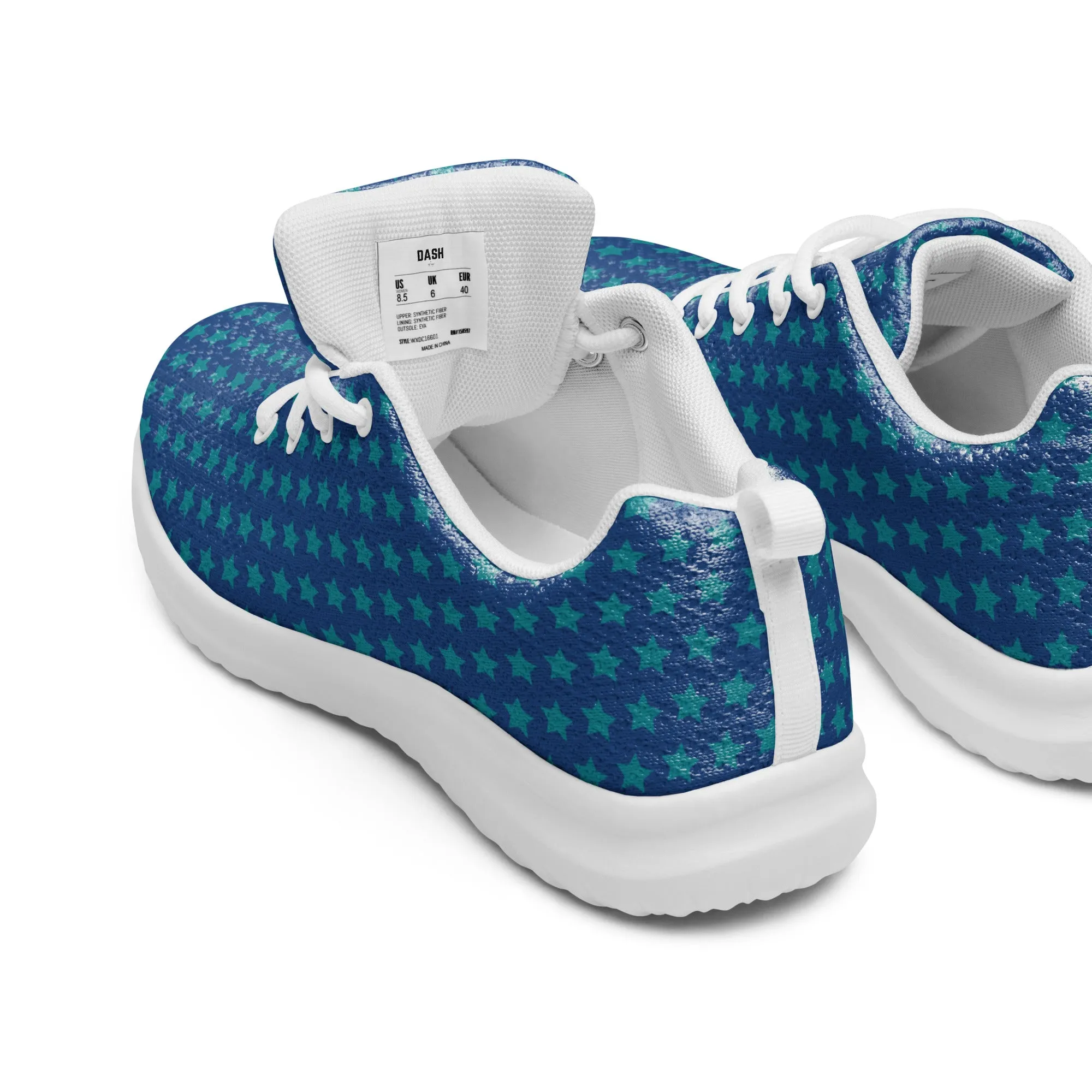 DASH Stars Blue Men’s Athletic Shoes Lightweight Breathable Design by IOBI Original Apparel