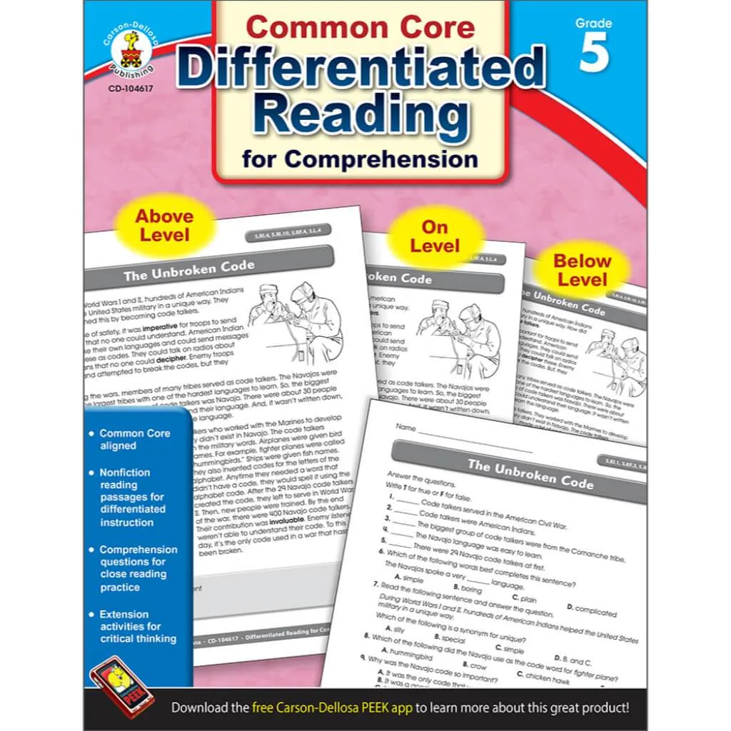 Diff. Read Comprehension Resource Book Grade 5