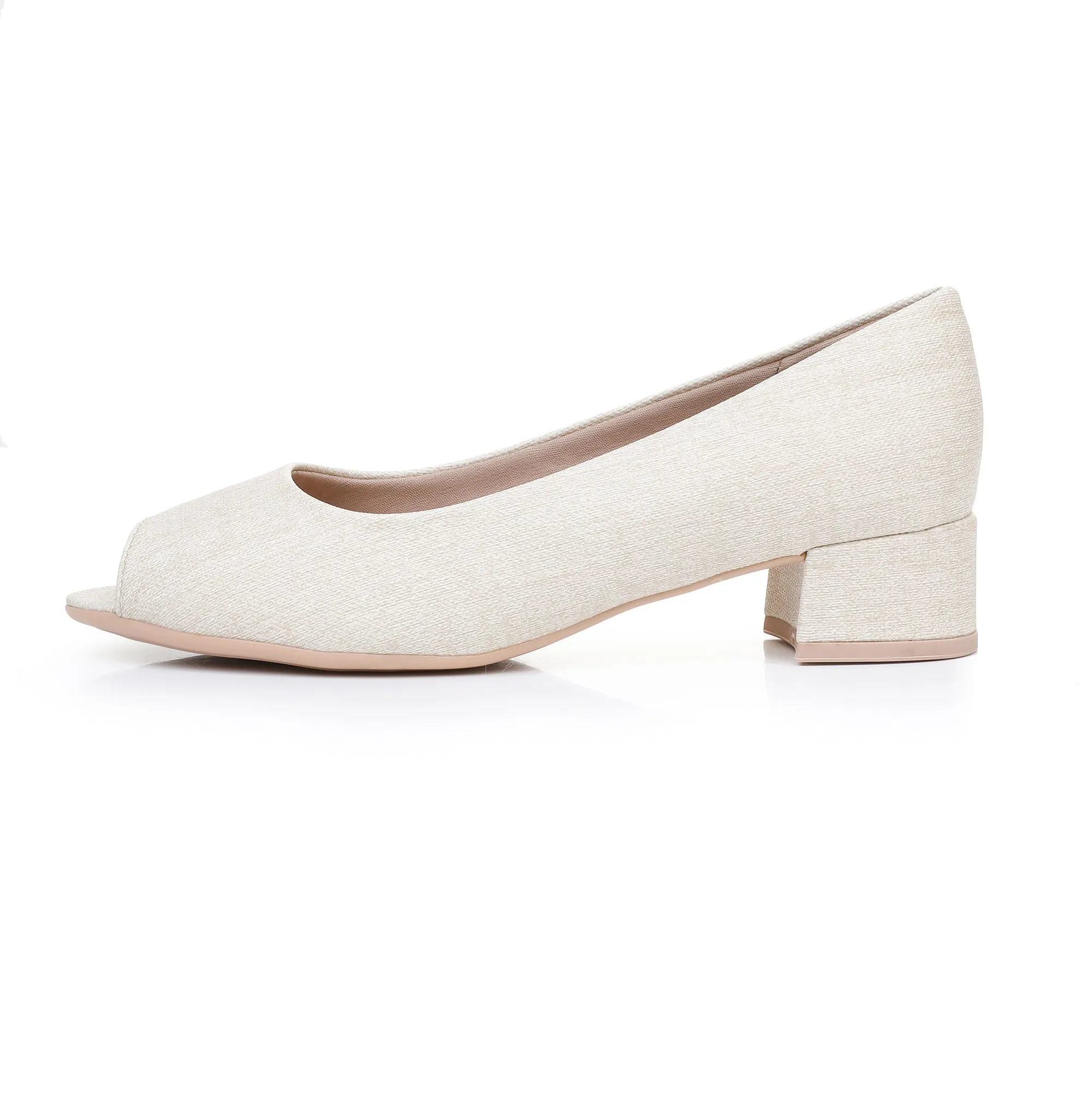 Elegant Peep Toe Pumps - Natural (114.046)