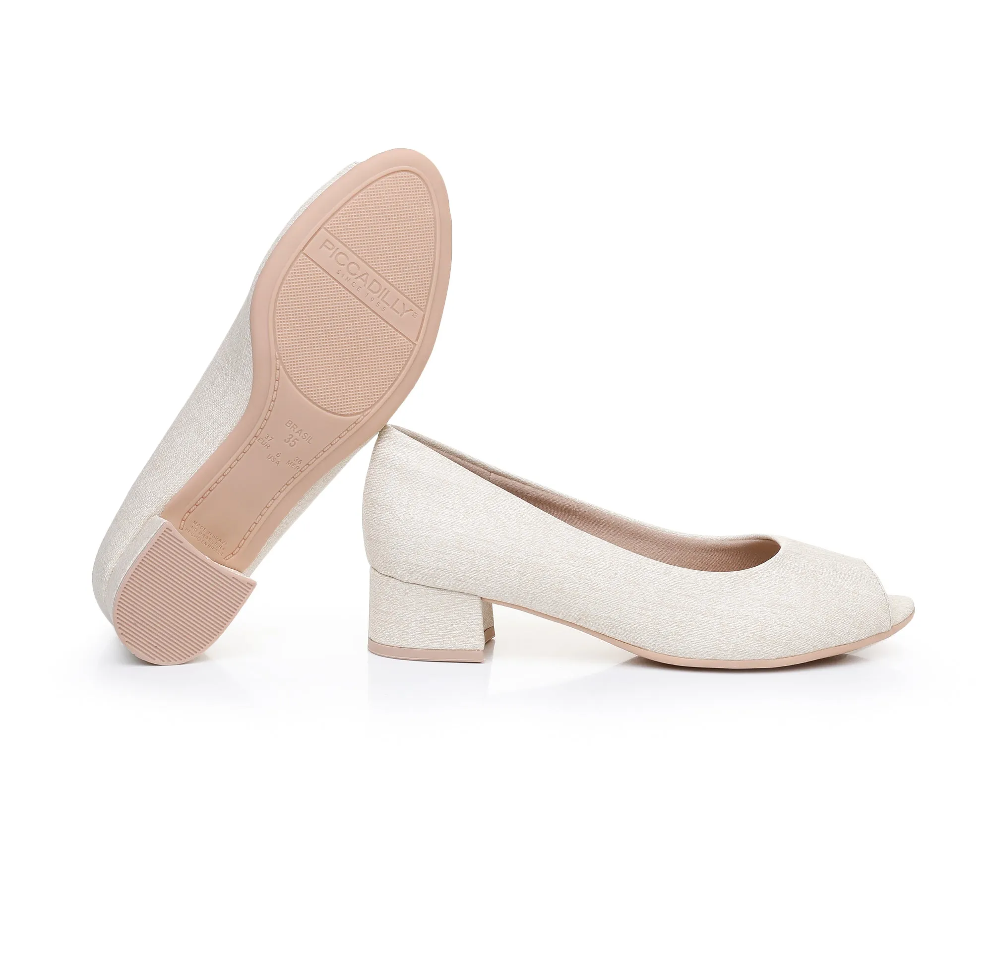 Elegant Peep Toe Pumps - Natural (114.046)