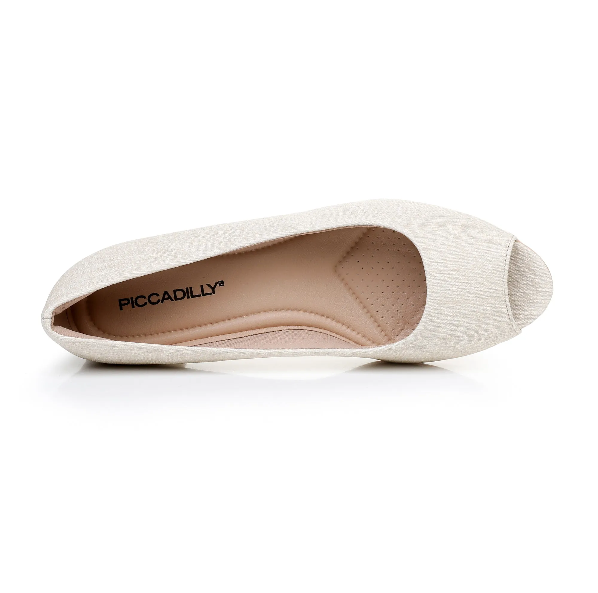 Elegant Peep Toe Pumps - Natural (114.046)