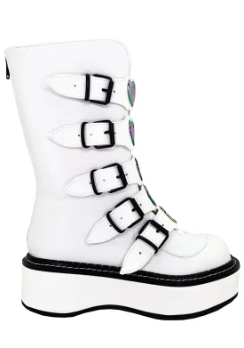 EMILY 330 Space Candy White Platform Boots