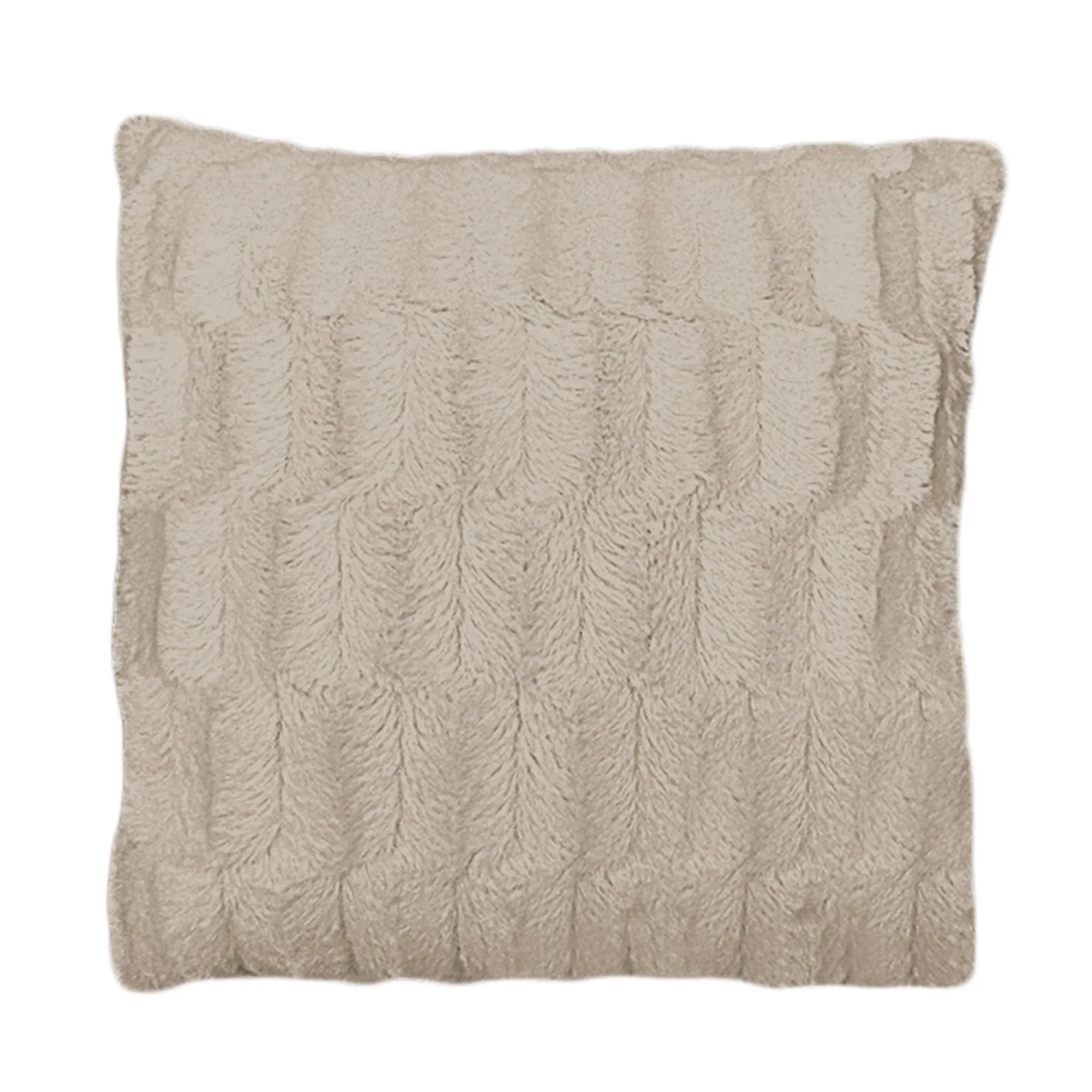 Faux Fur Decorative Pillow - Taupe