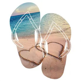 Flip Flop Two Hearts Metal Wall Art