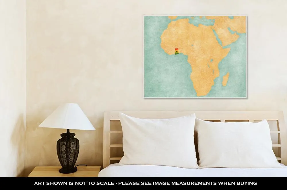 Gallery Wrapped Canvas, Map Of Africa Ghana