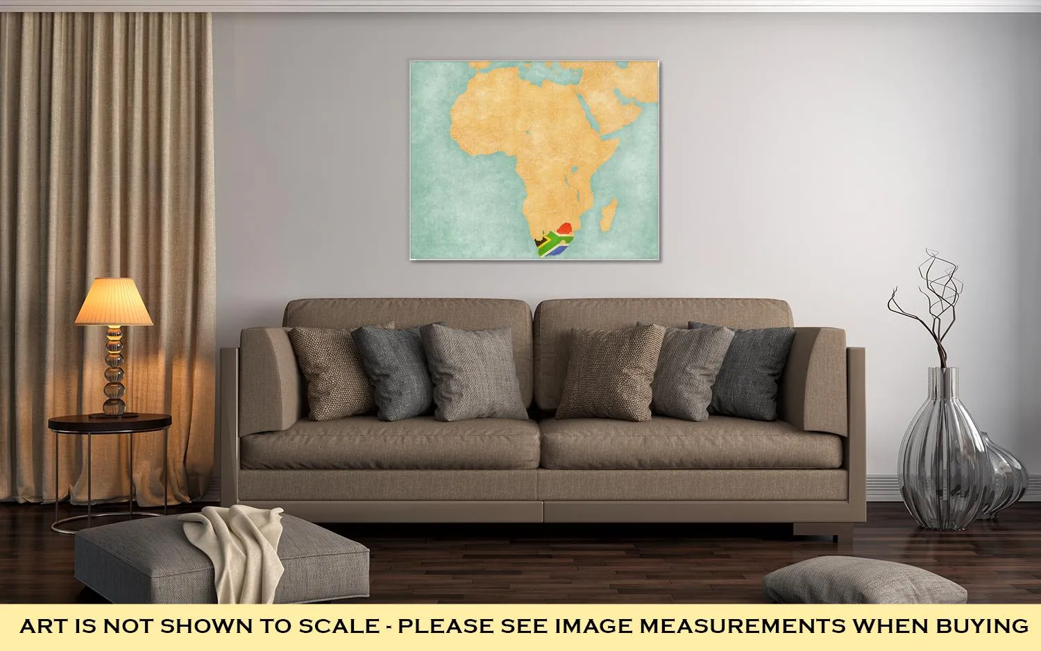 Gallery Wrapped Canvas, Map Of Africa South Africa