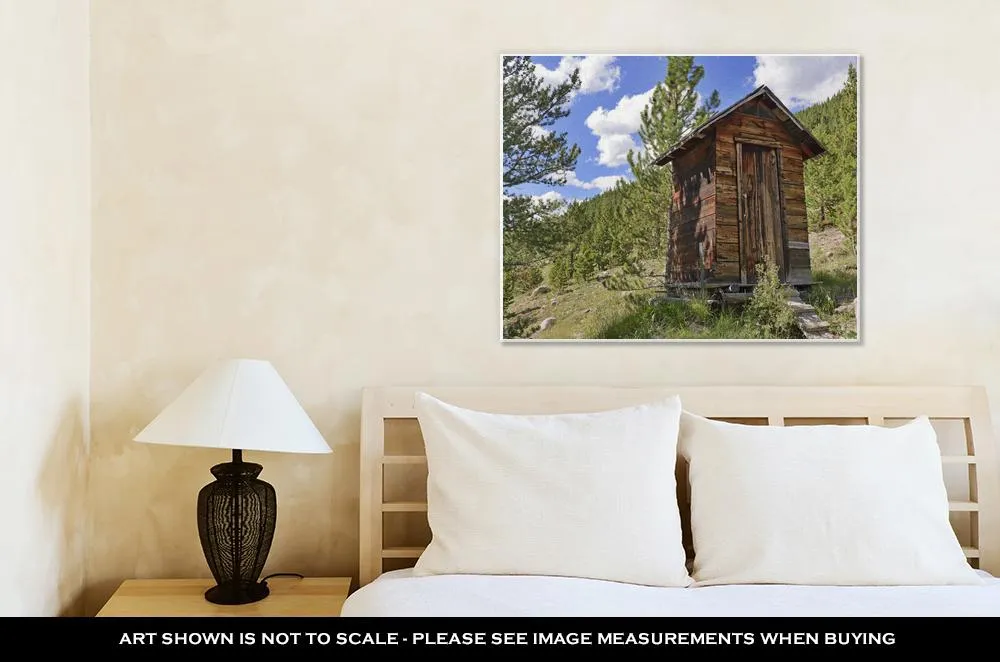 Gallery Wrapped Canvas, Vintage Log Cabin In Old Abandoned Mining Town