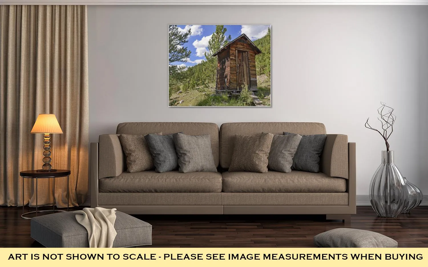 Gallery Wrapped Canvas, Vintage Log Cabin In Old Abandoned Mining Town