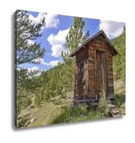 Gallery Wrapped Canvas, Vintage Log Cabin In Old Abandoned Mining Town