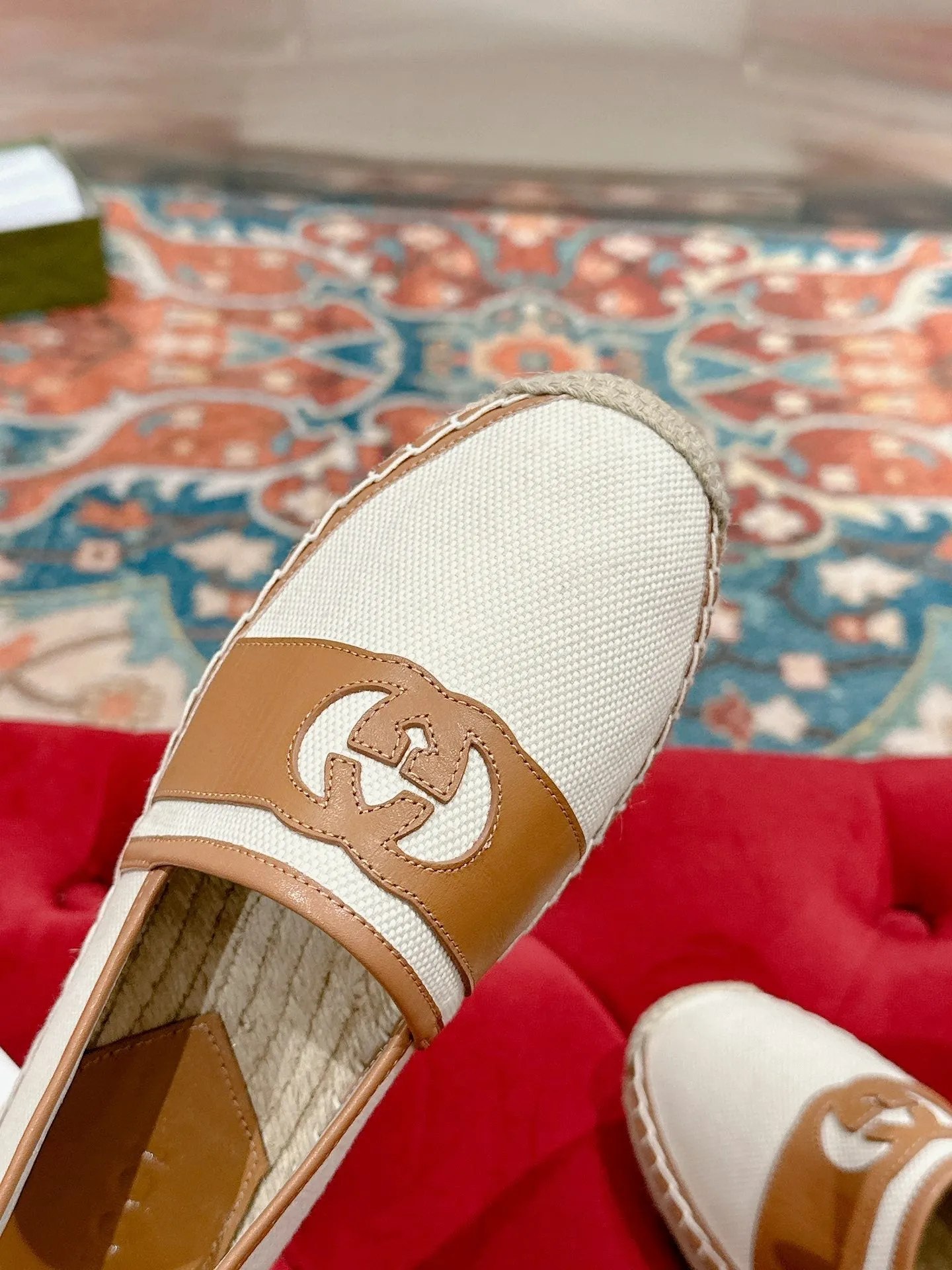 GG ESPADRILLES SLIP - ON WHITE CANVAS