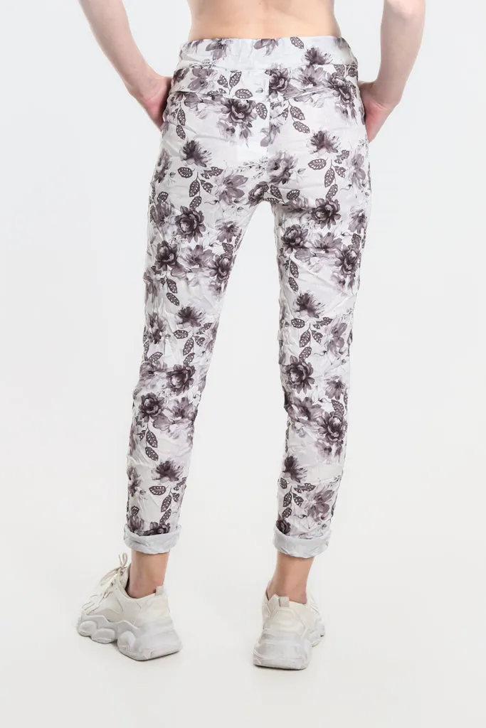 Izzy Floral Leaves Featherweight Pant (PL712F)