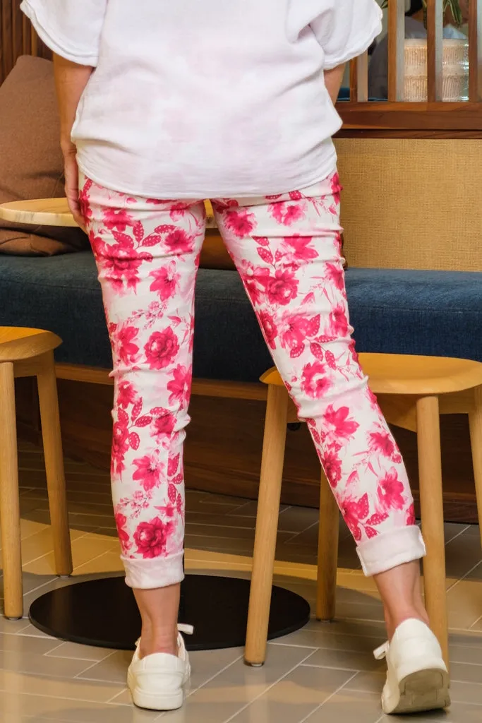 Izzy Floral Leaves Featherweight Pant (PL712F)