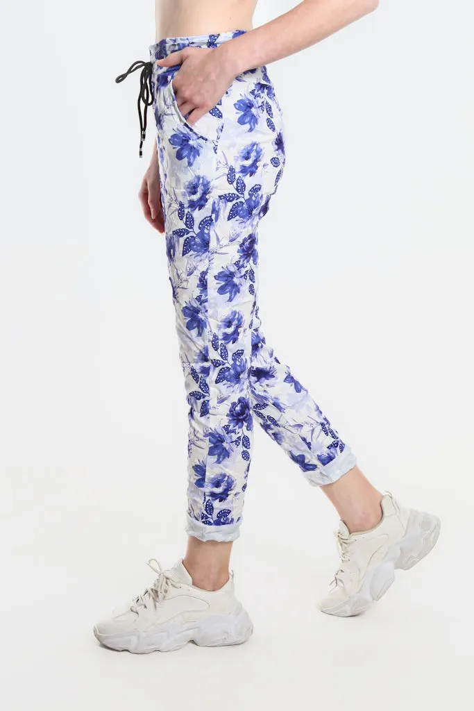 Izzy Floral Leaves Featherweight Pant (PL712F)