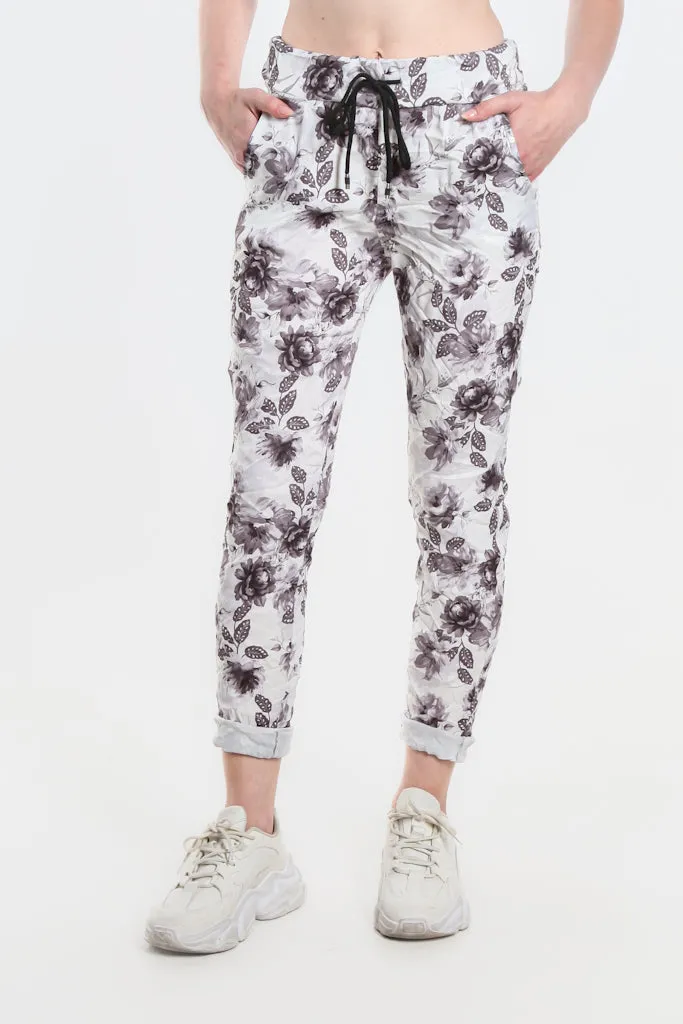 Izzy Floral Leaves Featherweight Pant (PL712F)