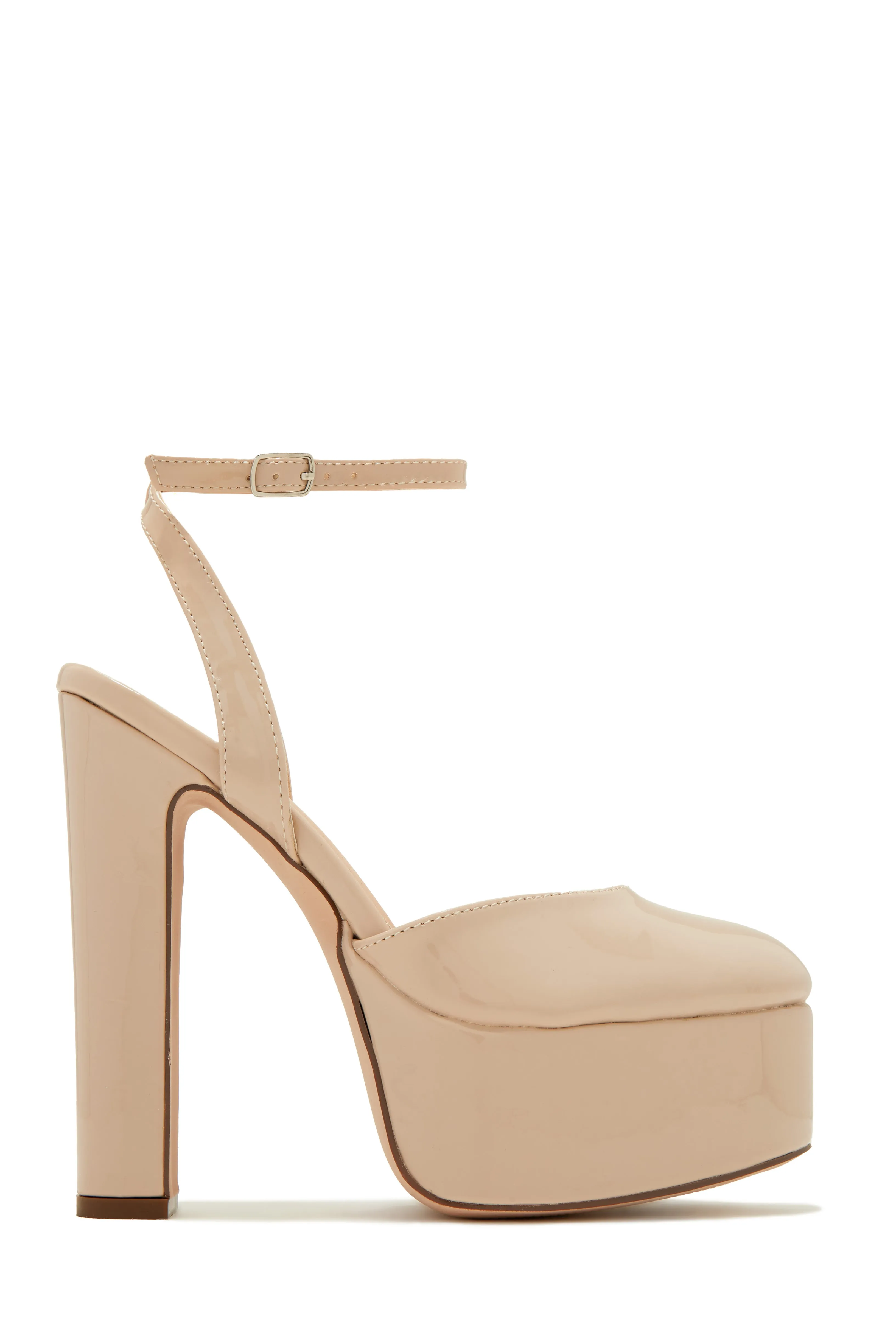 Jhene Block Platform High Heels - Nude