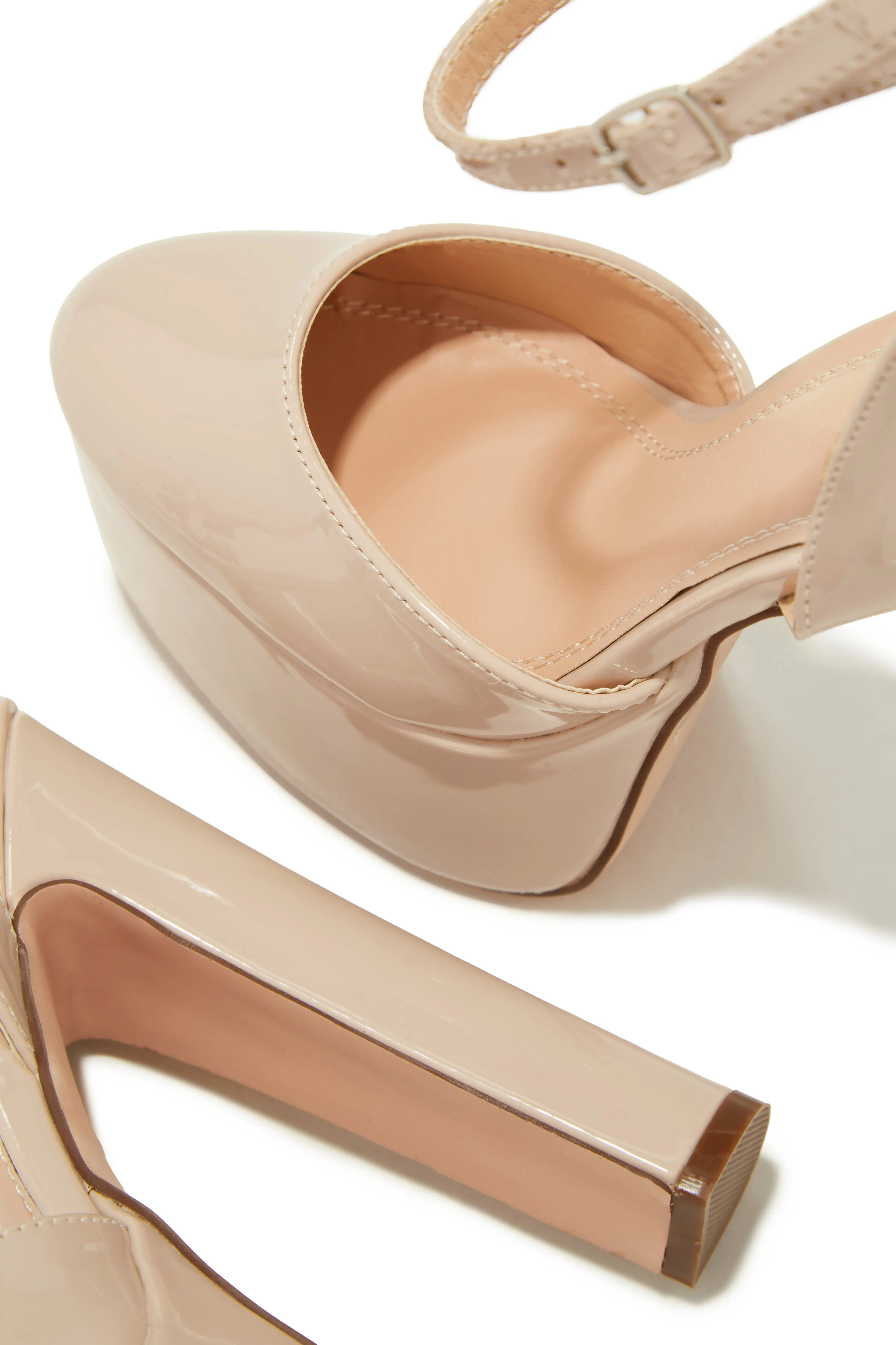 Jhene Block Platform High Heels - Nude