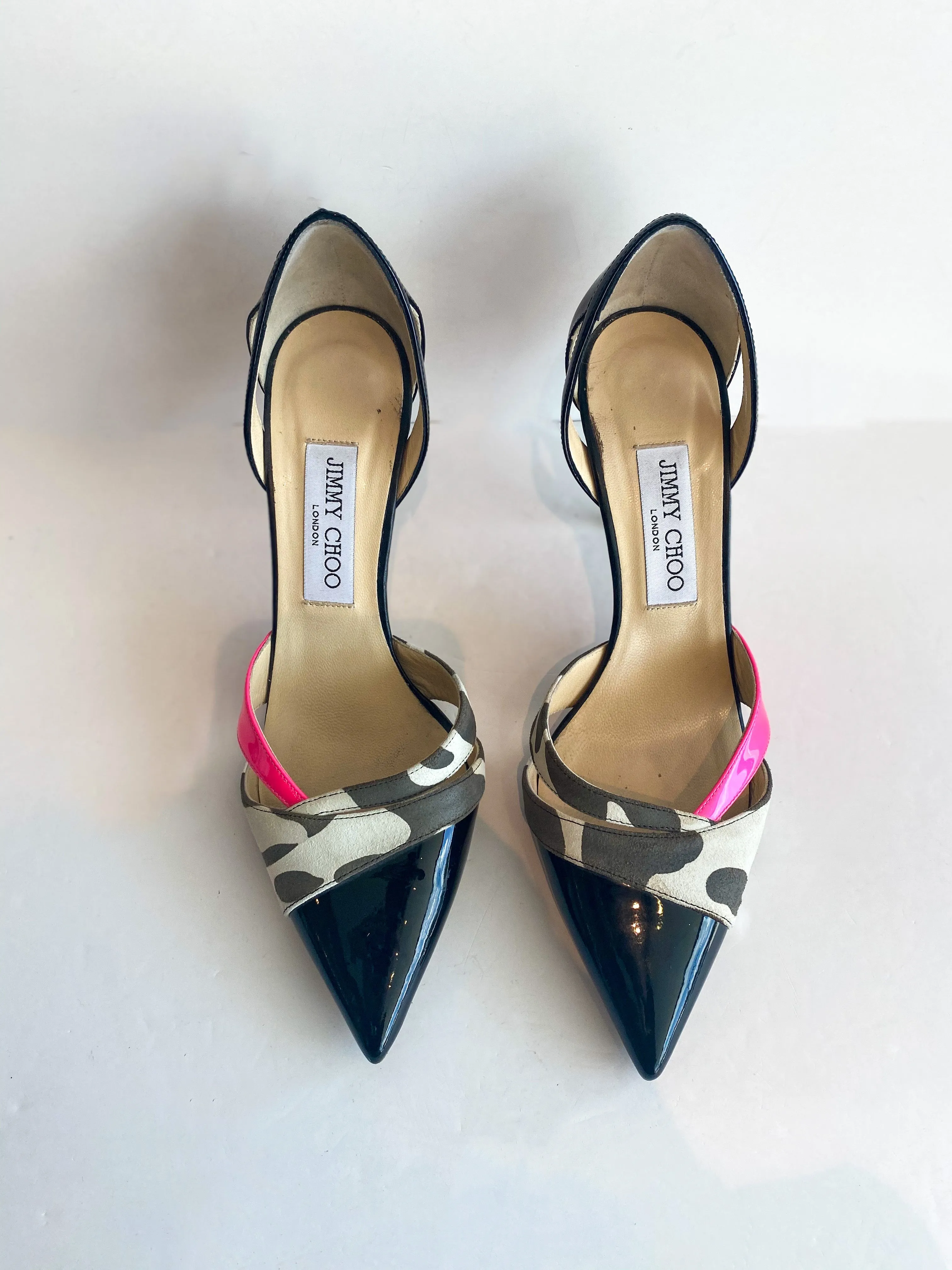 Jimmy Choo Patent Animal Print Pumps