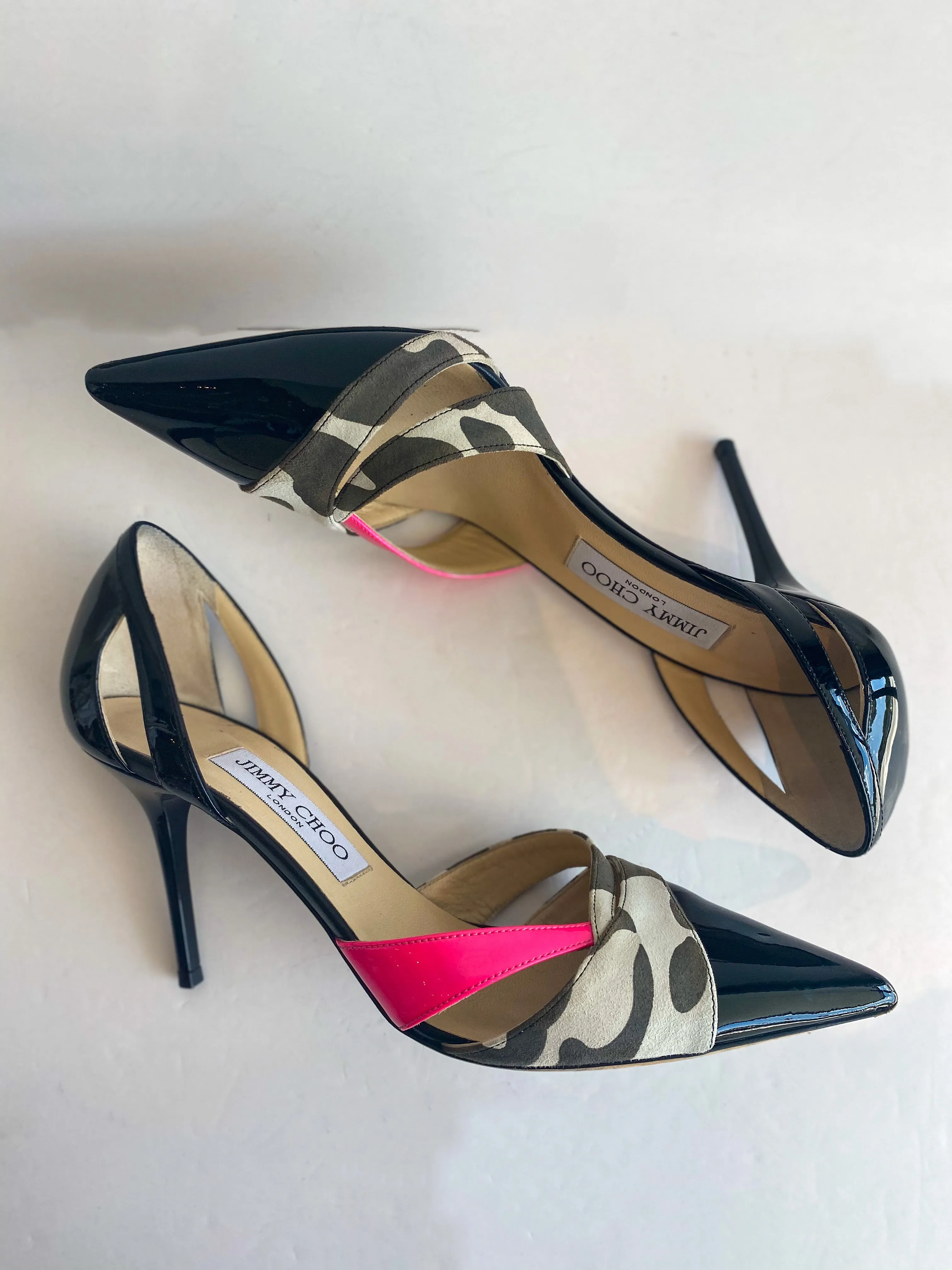 Jimmy Choo Patent Animal Print Pumps