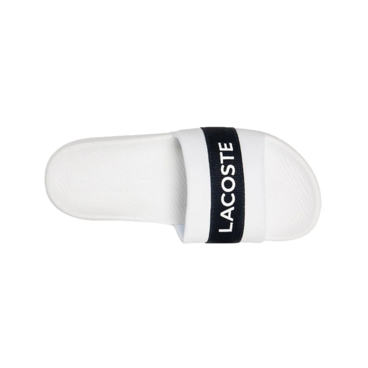 LACOSTE 7-41CMA0007042 CROCO SLIDE 319 MN'S (Medium) White/Navy Synthetic & Textile Slides