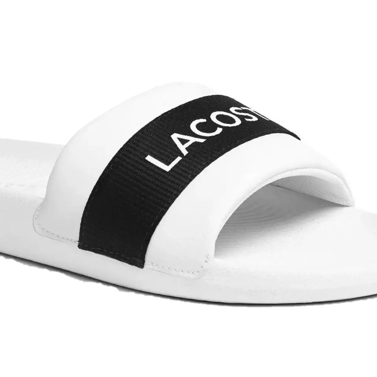 LACOSTE 7-41CMA0007042 CROCO SLIDE 319 MN'S (Medium) White/Navy Synthetic & Textile Slides