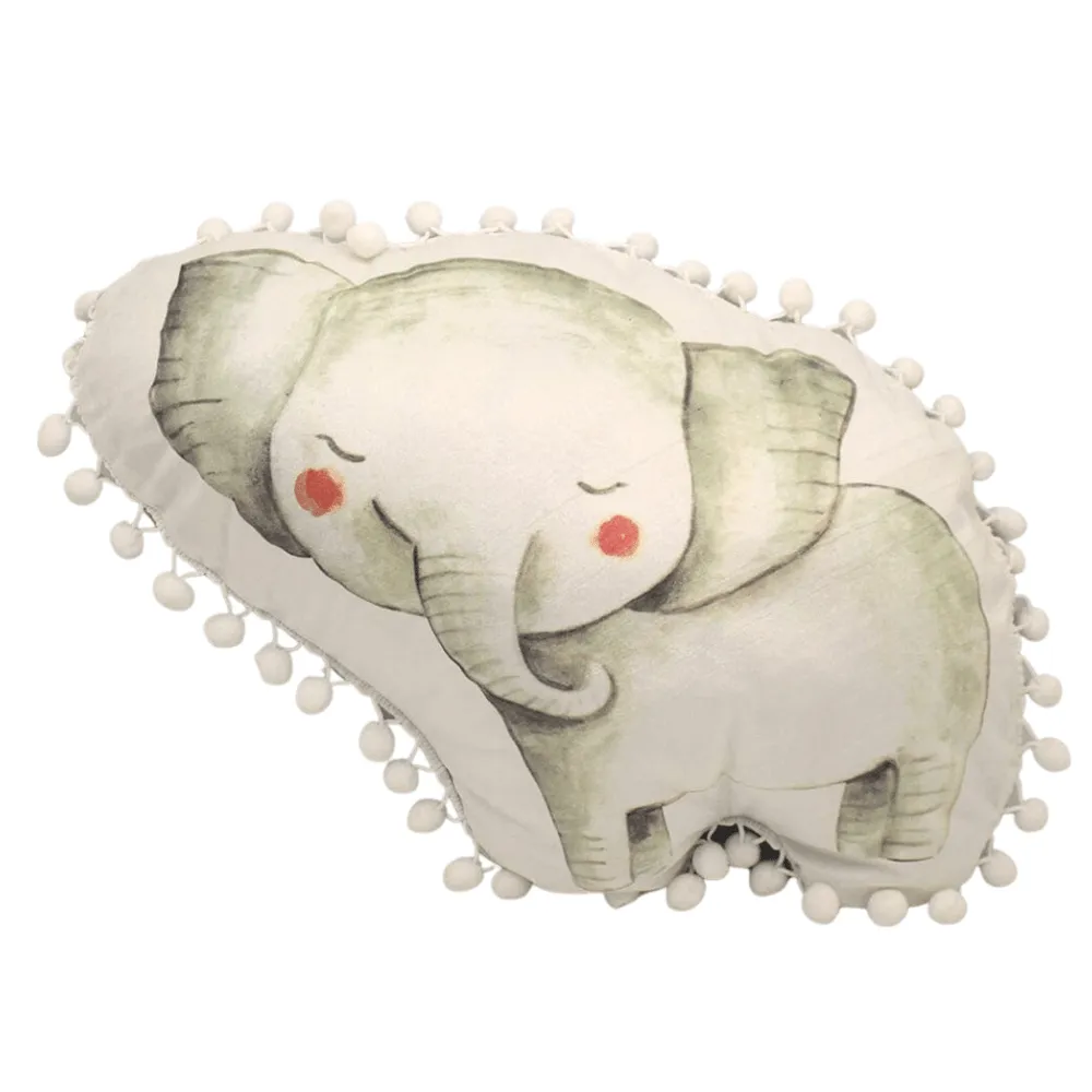 Little Moments Nursery Elephant Pom Pom Filled Cushion 49cm